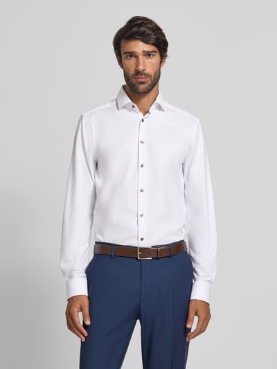 OLYMP Level Five Koszula biznesowa o kroju slim fit z kołnierzykiem typu kent Biały 4