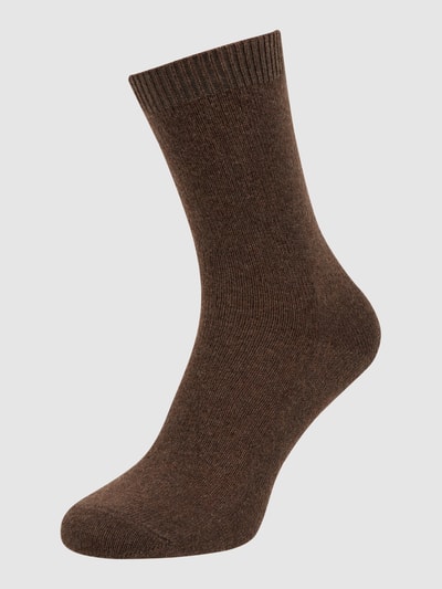 Falke Socken mit Kaschmir-Anteil Modell Cosy Wool Mittelbraun 1