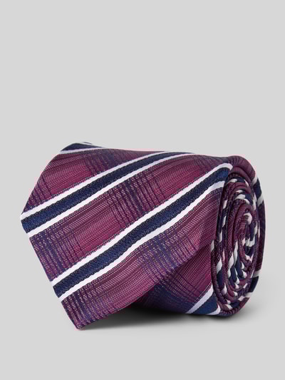 Monti Zijden stropdas met all-over print (7 cm) Bordeaux - 1