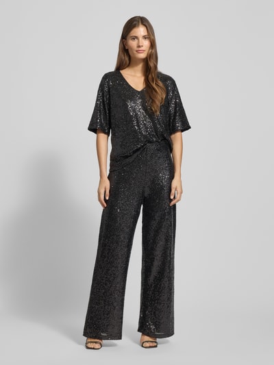 ICHI Blouseshirt met V-hals, model 'FAUCA' Zwart - 1