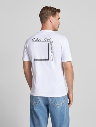 CK Calvin Klein T-Shirt mit Label-Print Weiss 5