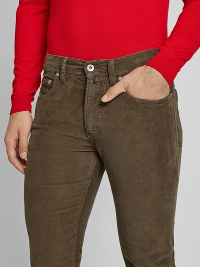 Pierre Cardin Tapered fit corduroy broek, model 'Lyon' Middenbruin - 3