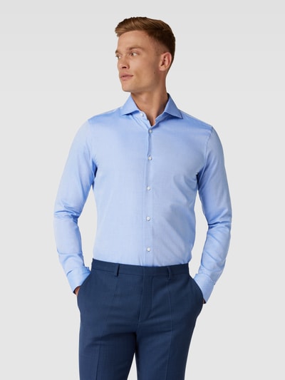 Joop! Slim Fit Business-Hemd mit Haifischkragen Modell 'Spread' Bleu 4