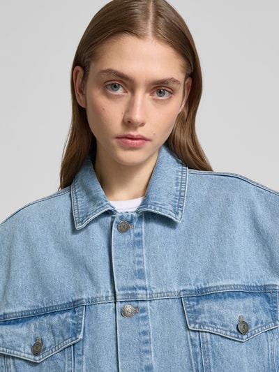 Karo Kauer Weste in Denim-Optik Jeansblau 3