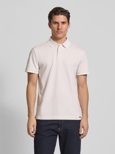 Tom Tailor Regular fit poloshirt van katoenmix Beige gemêleerd - 4