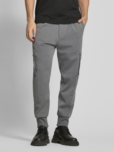 HUGO Tapered Fit Cargohose mit Strukturmuster Modell 'Glavin' Anthrazit 4