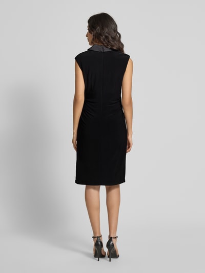 Adrianna Papell Knielanges Cocktailkleid mit Reverskragen Black 5