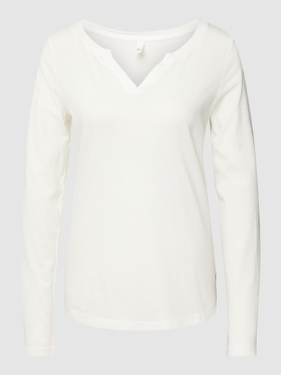 QS Shirt met lange mouwen en V-hals Offwhite - 2