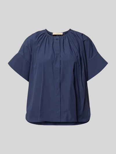 Produktfoto, Regular Fit Bluse aus reiner Baumwolle von Weekend Max Mara, Optik: Unifarben, Kurzarm mit Schlitz, Mao-Kragen, verdeckte Knopfleiste