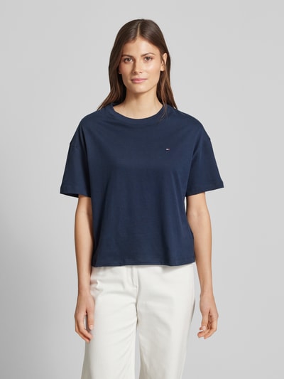 TOMMY HILFIGER T-Shirt mit Label-Stitching Dunkelblau 4