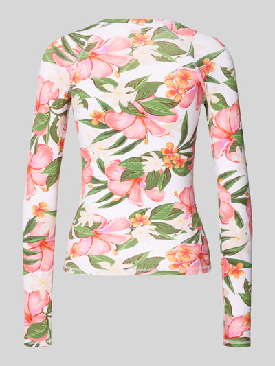 Produktfoto, Badeshirt im langärmeligen Design Modell 'OOHLA TAHITI' von Banana Moon im Material-Mix mit floralen Prints und Körpernaher-Schnitt