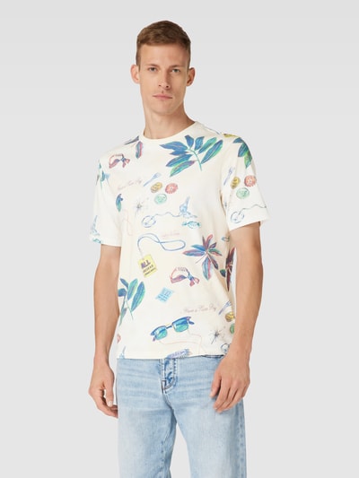 Scotch & Soda T-Shirt mit Allover-Print Offwhite 4