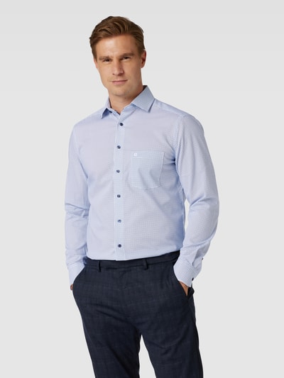 OLYMP Modern fit zakelijk overhemd met borstzak Bleu - 4