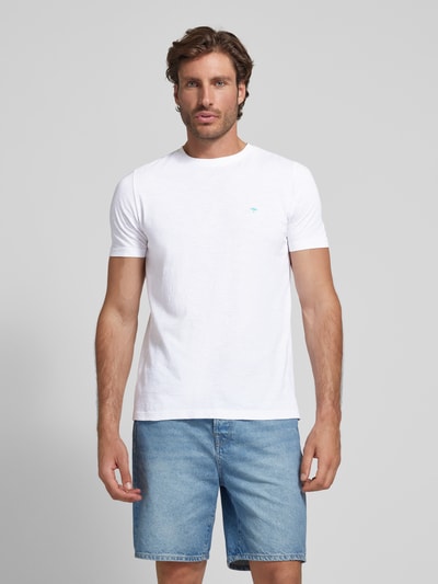 Fynch-Hatton T-Shirt mit Label-Stitching Weiss 4