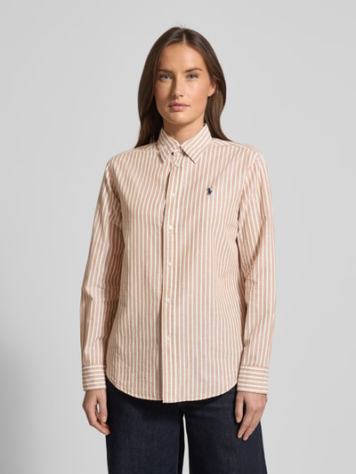 Polo Ralph Lauren Regular Fit Hemdbluse aus Baumwoll-Leinen-Mix Beige 4