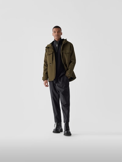 Stylebop Wolljacke mit Pattentaschen Khaki 1