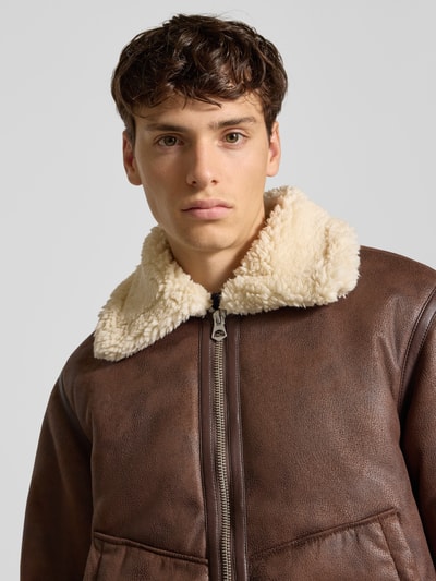 Jack & Jones Regular fit jack in leerlook, model 'Liverpool' Donkerbruin - 3