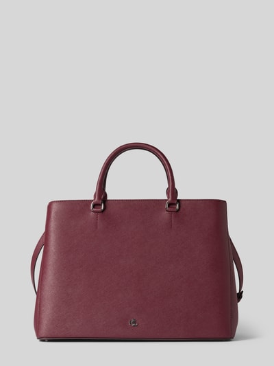 Lauren Ralph Lauren Torebka ze skóry cielęcej z uchwytami i paskiem na ramię Bordowy 2