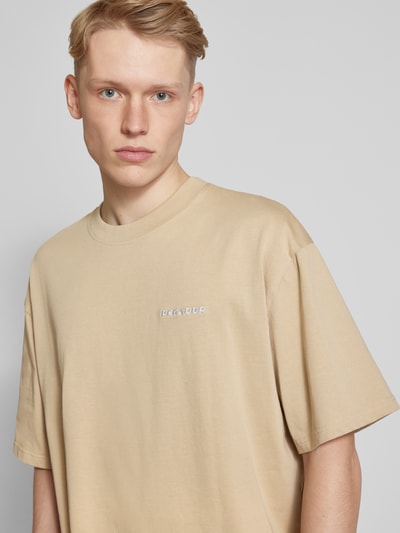 Pegador Oversized T-Shirt mit Label-Stitching Beige 3