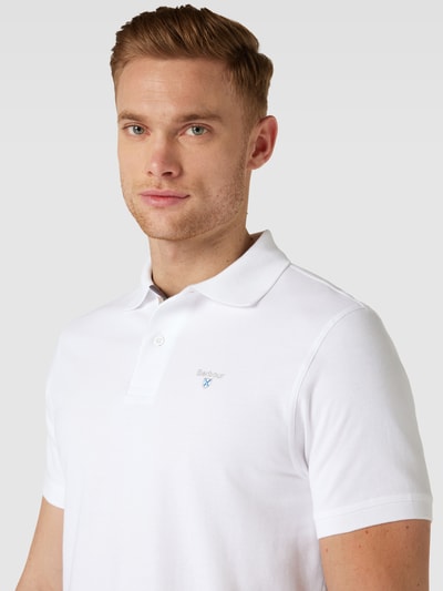 Barbour Poloshirt mit kurzer Knopfleiste Weiss 3