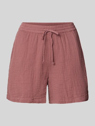 Produktfoto, Relaxed Fit Shorts aus reiner Baumwolle Modell 'THYRA' von Only, jednolity kolor, materiał crêpe, elastyczny pas, boczne kieszenie