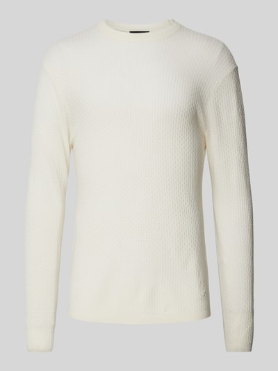 Emporio Armani Strickpullover mit Strukturmuster Offwhite 2