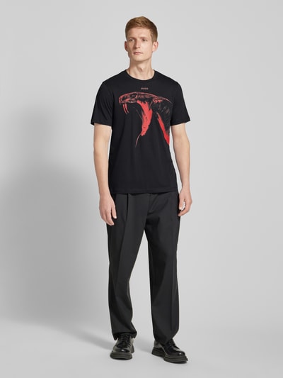 HUGO T-Shirt mit Motiv-Print Modell 'Dikobra' Black 1