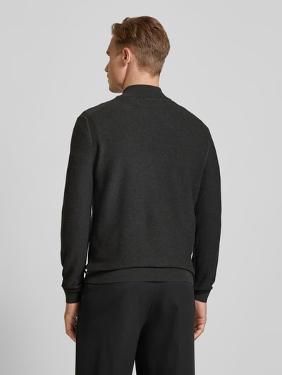 OLYMP Level Five Slim fit gebreide pullover met opstaande kraag Antraciet - 5