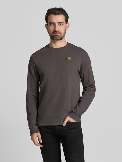 PME Legend Shirt met lange mouwen en labeldetail Grafiet - 4