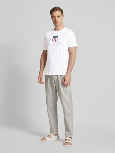 Gant T-Shirt mit Label-Print Modell 'ARCHIVE' Weiss 1