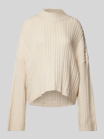 ICHI Strickpullover mit Zopfmuster Modell 'MYLLE' Offwhite 2