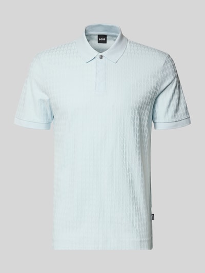 Produktfoto, hellblaues Regular-Fit Poloshirt aus reiner Baumwolle Modell 'H-PARLEY 321' von BOSS für Herren mit feiner Struktur.