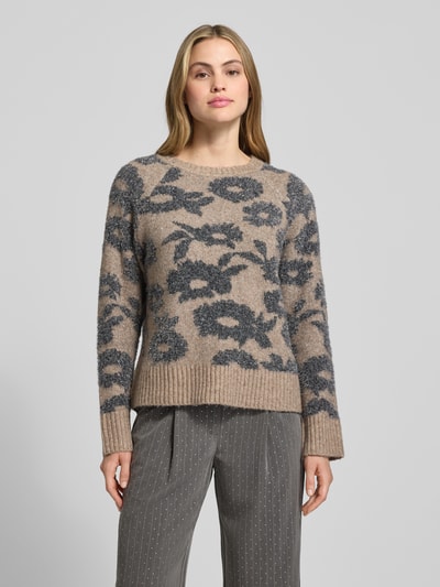 FREE/QUENT Gebreide pullover met ribboorden, model 'PANTEA' Beige - 4