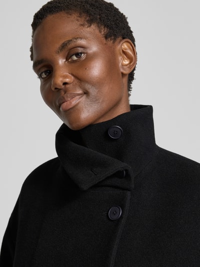 Armedangels Loose fit lange jas van wol, model 'MAJELAA WOOL' Zwart - 3