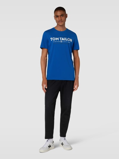 Tom Tailor T-shirt z nadrukiem z logo Królewski niebieski 1