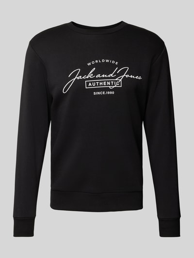 Jack & Jones Sweatshirt mit Label-Print Modell 'FERRIS' Black 2