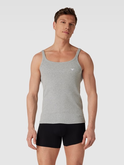 Emporio Armani Top mit Logo-Stitching Mittelgrau Melange 1