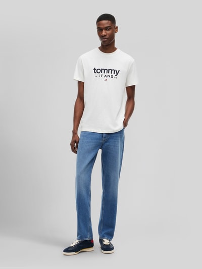 Tommy Jeans relaxed fit T-shirt van puur katoen met labelopschrift Wit - 1