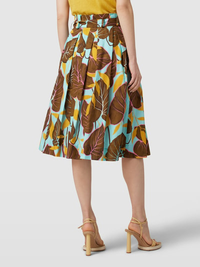 Cinque Midirok met bloemenmotief, model 'CANNY' Lichtblauw - 5