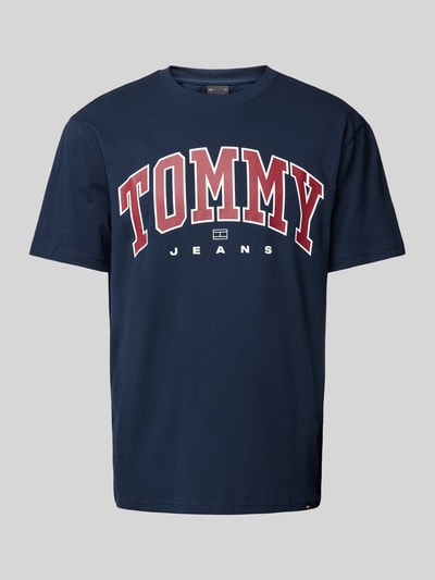 Tommy Jeans T-shirt met labelprint Marineblauw - 2