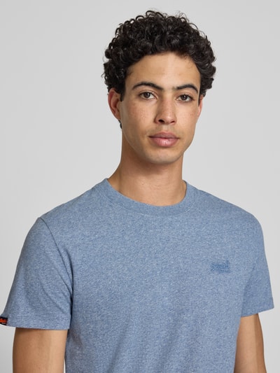 Superdry Regular Fit T-Shirt mit Logo-Stitching Royal Melange 3