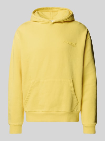 REVIEW Hoodie mit Label-Print Pastellgelb 2