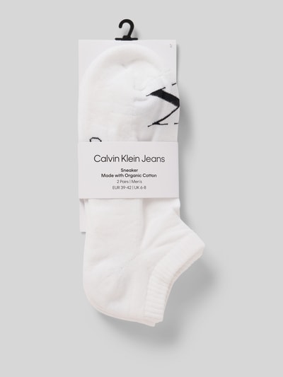 Calvin Klein Jeans Sneakersokken met logostitching in een set van 2 stuks Wit - 3