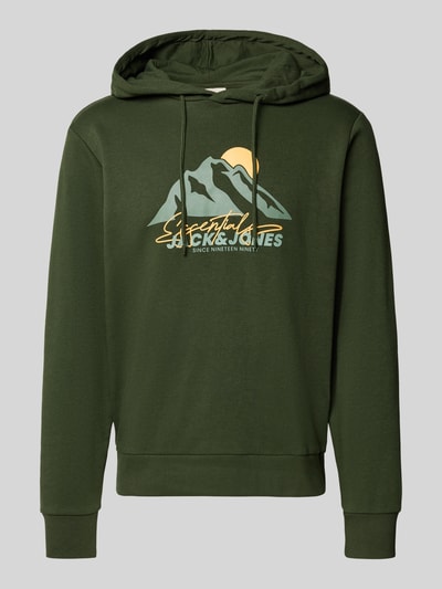 Jack & Jones Bluza z kapturem i nadrukiem z motywem model ‘SUN’ Ciemnozielony 2