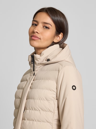 Fuchs Schmitt Gewatteerde lange jas met gevoerde opstaande kraag Zand - 3