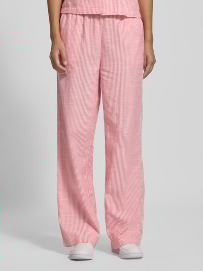 Pieces Wide Leg Hose aus Baumwoll-Leinen-Mix Modell 'APIA' Koralle 4