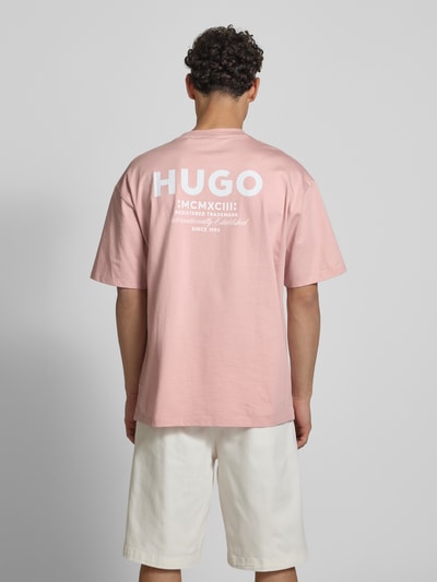 Hugo Blue T-Shirt mit Label-Print Modell 'Nalono' Rosa 5