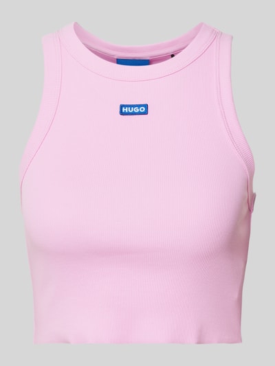 Hugo Blue Crop Top in Ripp-Optik Pink 2