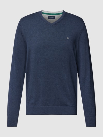 Christian Berg Men Sweatshirt mit V-Ausschnitt Metallic Blue Melange 2