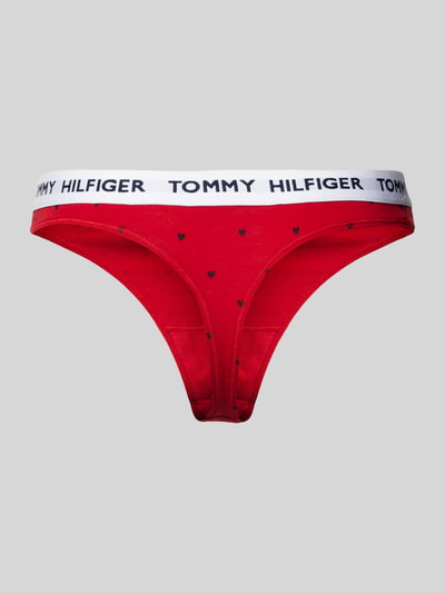 TOMMY HILFIGER String mit elastischem Logo-Bund Modell 'HERITAGE' Rot 3